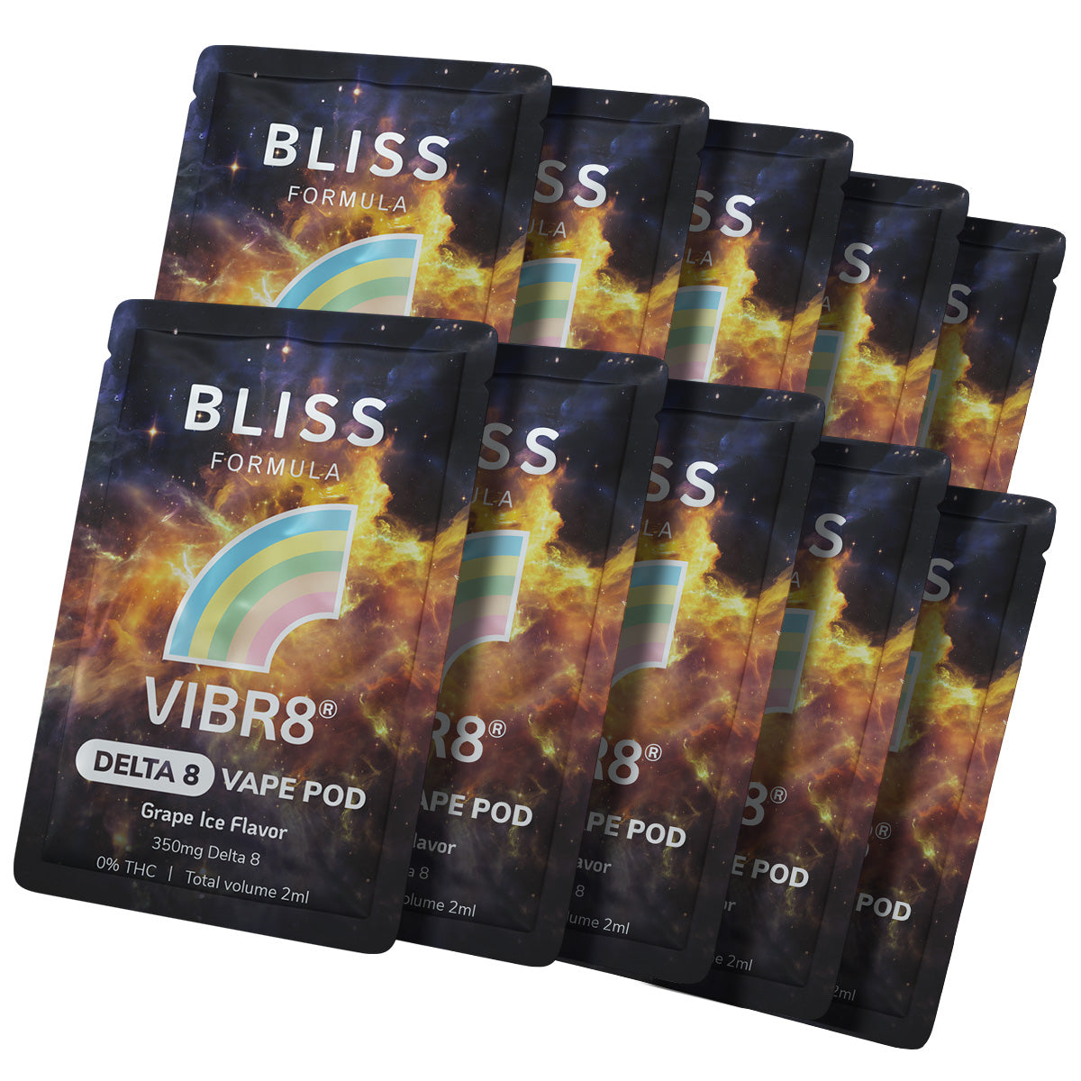 10 X 2ML VIBR8® VAPE PODS (3500MG TOTAL DELTA 8)