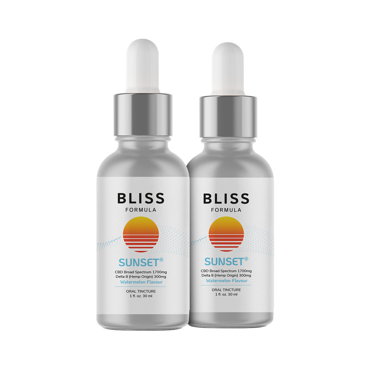 3 Pack SUNSET® 30ml Tincture (1700mg Broad Spectrum CBD + 300mg Delta 8)