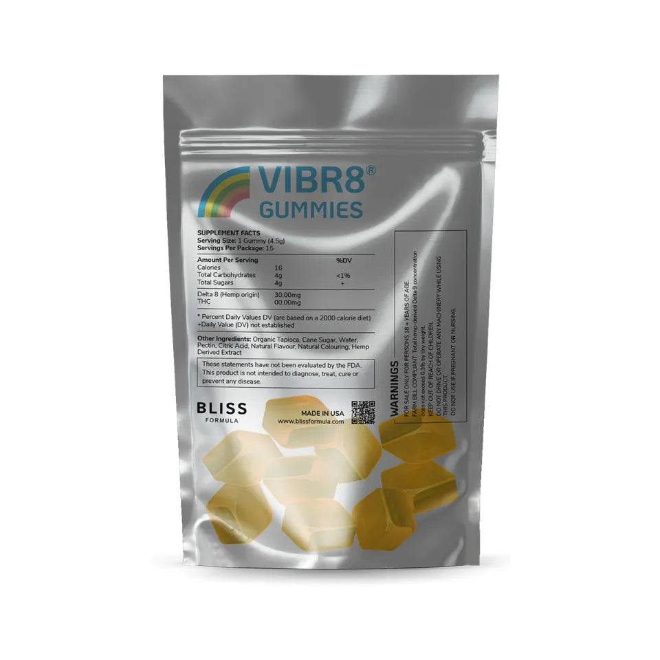 VIBR8® Gummies 15 Pieces (750mg Total Delta 8)