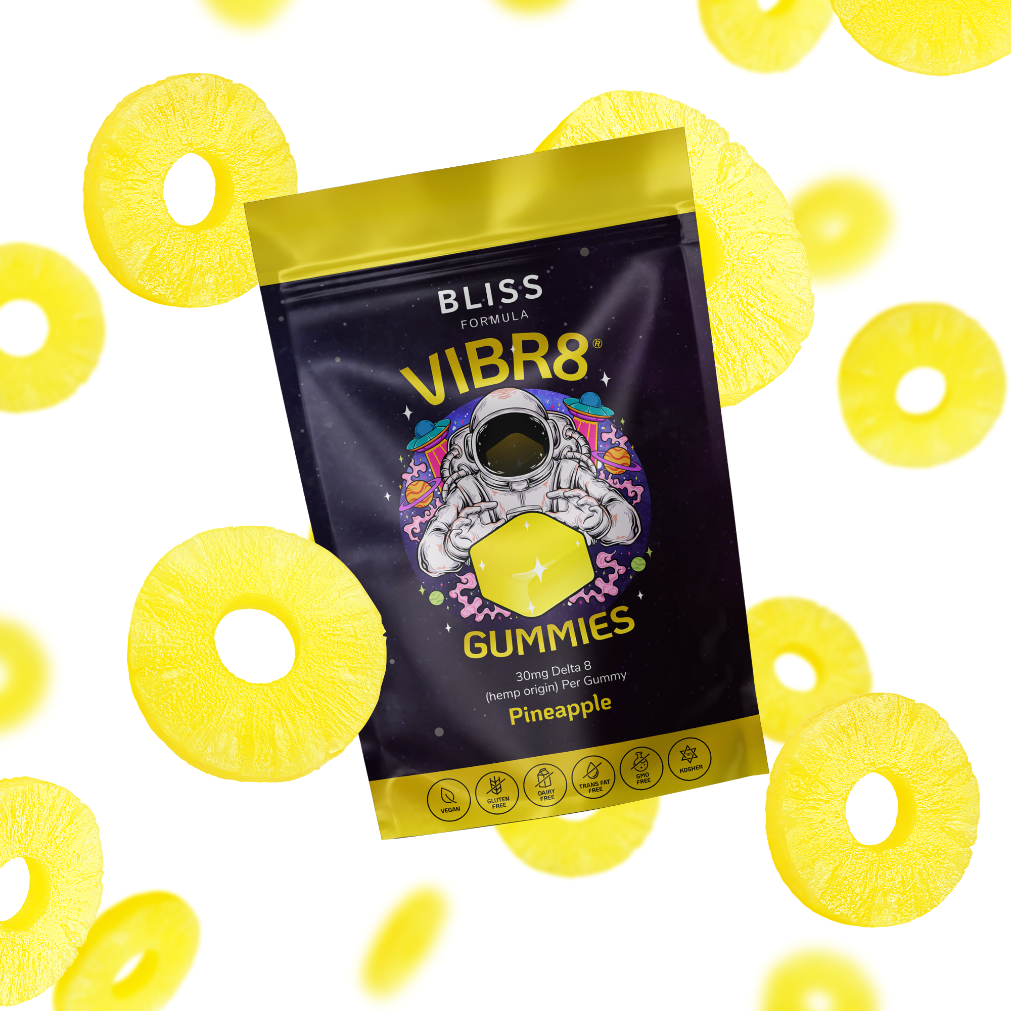 VIBR8® Gummies 30 Pieces (1500mg Total Delta 8) 2 x Packs