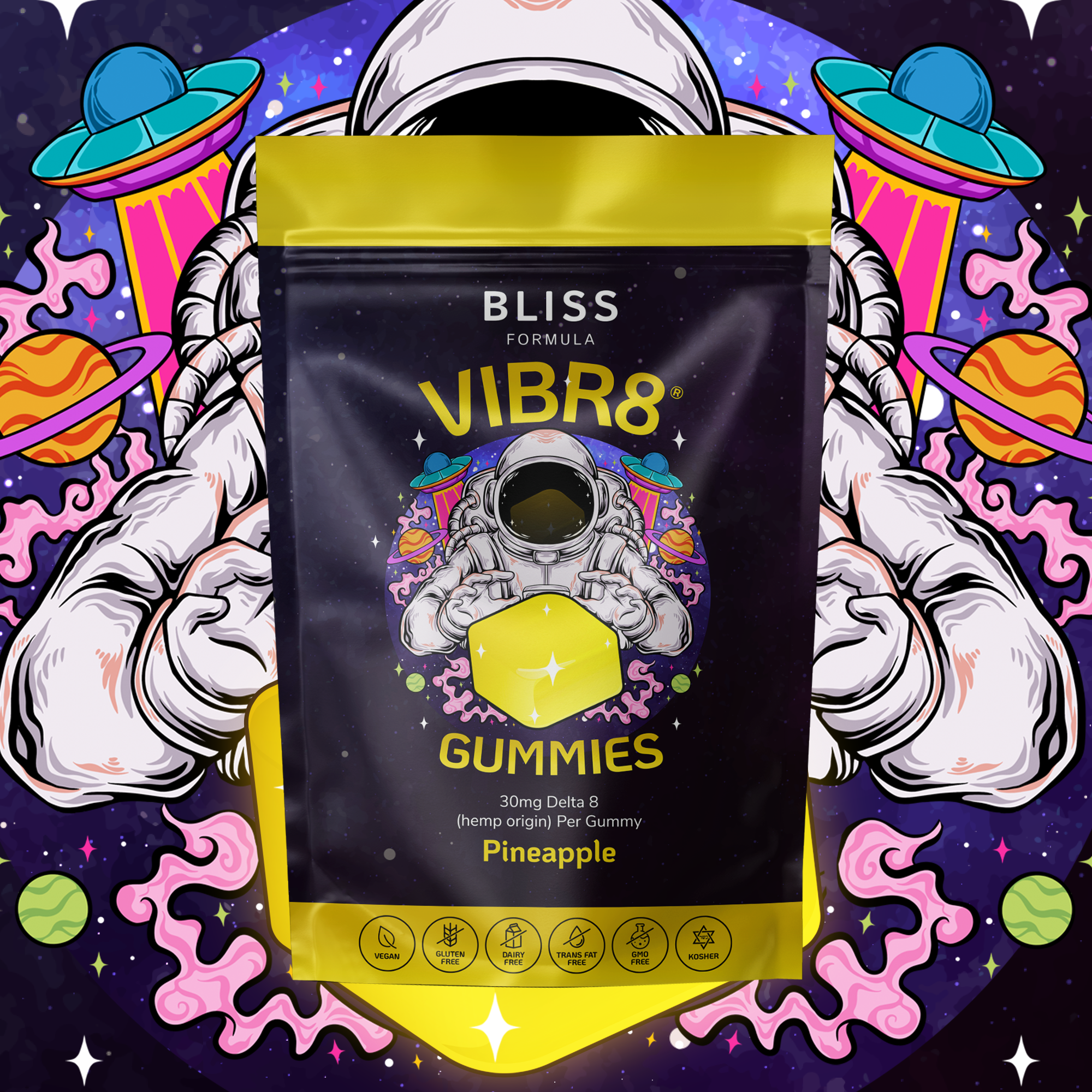 VIBR8® Gummies 15 Pieces (750mg Total Delta 8)