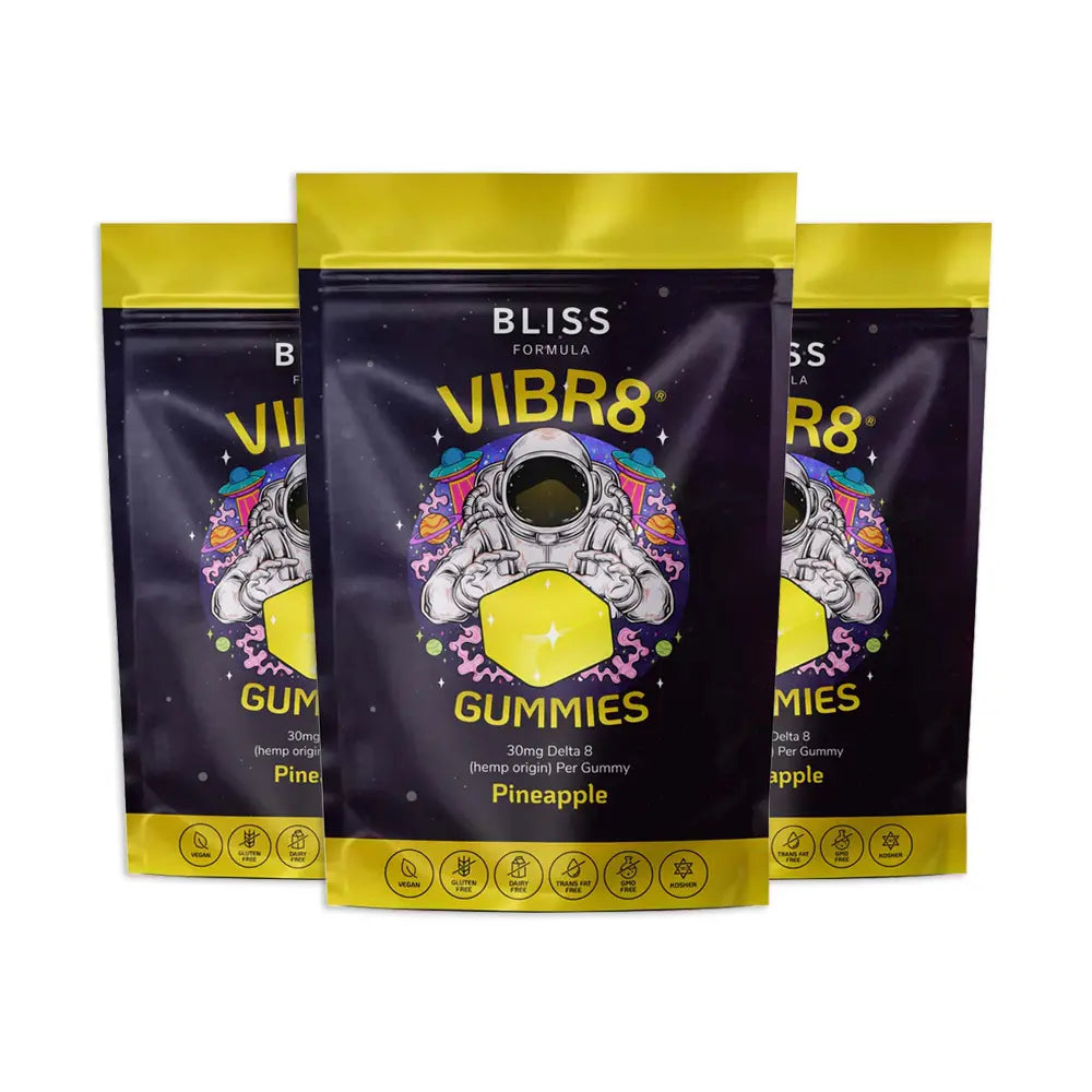 VIBR8® Gummies 45 Pieces (2250mg Total Delta 8) 3 x Packs